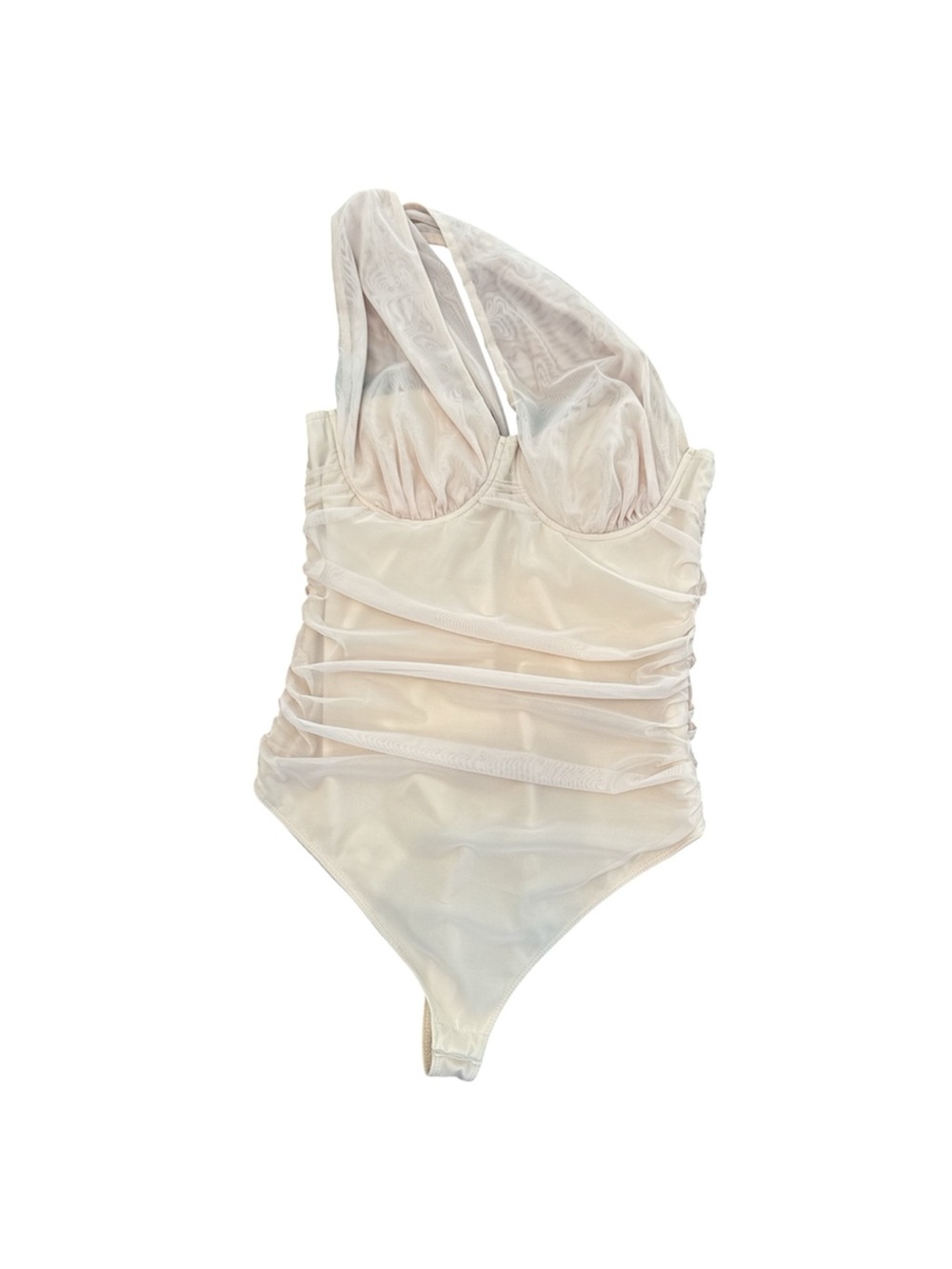 Linen Rose Boutique Sheer Womens Bodysuit in Ivory size Small